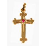 Rosenkreuz als Anhänger in 585 Gold, groß, ohne Kettchen